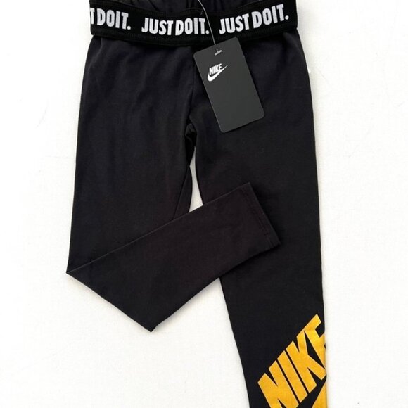 Nike Sportswear Girls Legasee Leggings Black Gold